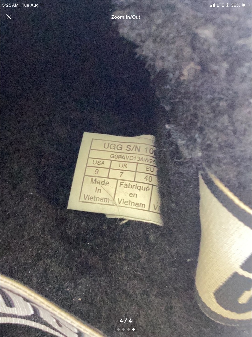UGG Women’s Black Fluff Slingback Slide - Picture 4 of 4
